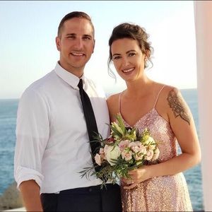 Pink/Rose gold sequin gown